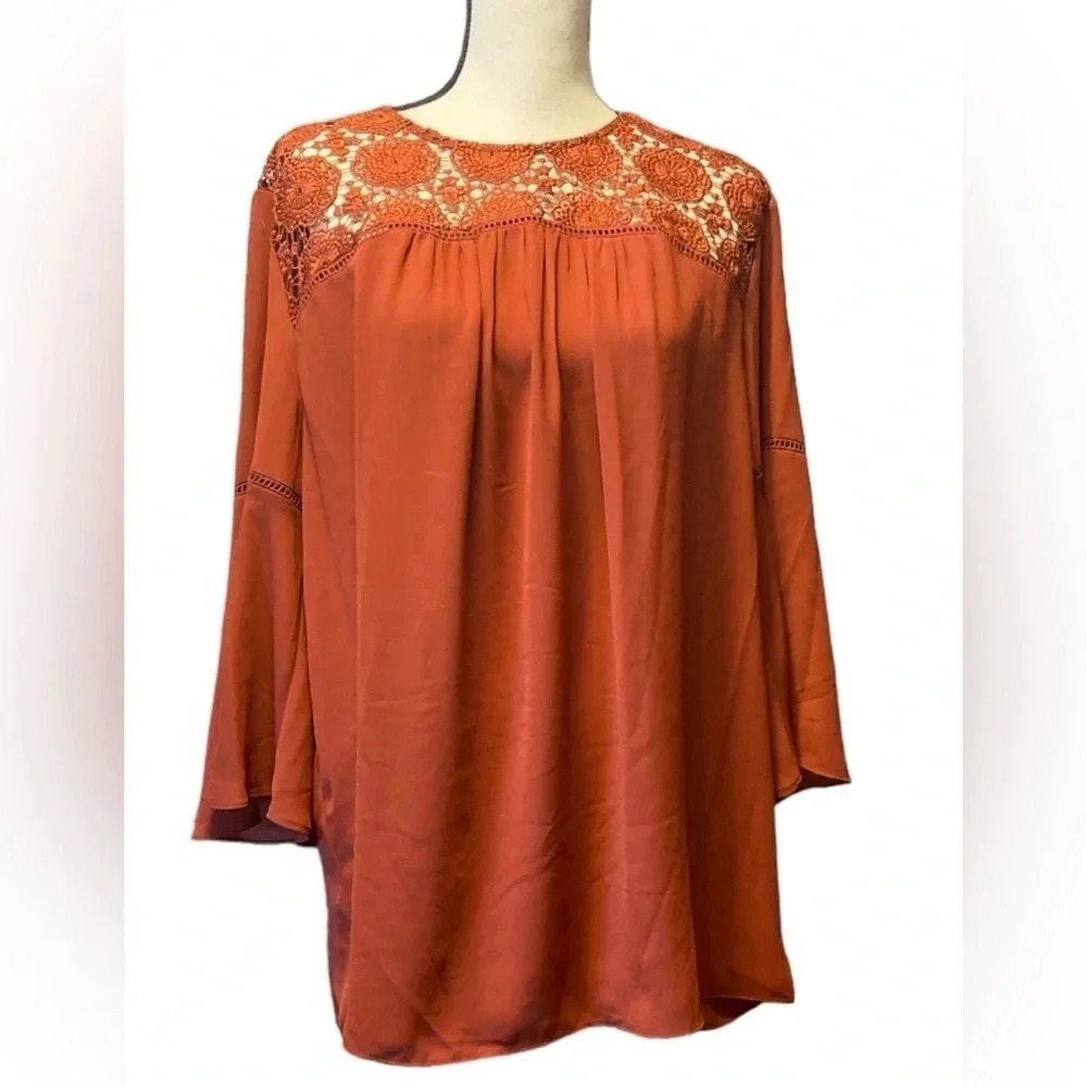 Rust Colored Flowy Top - image 1